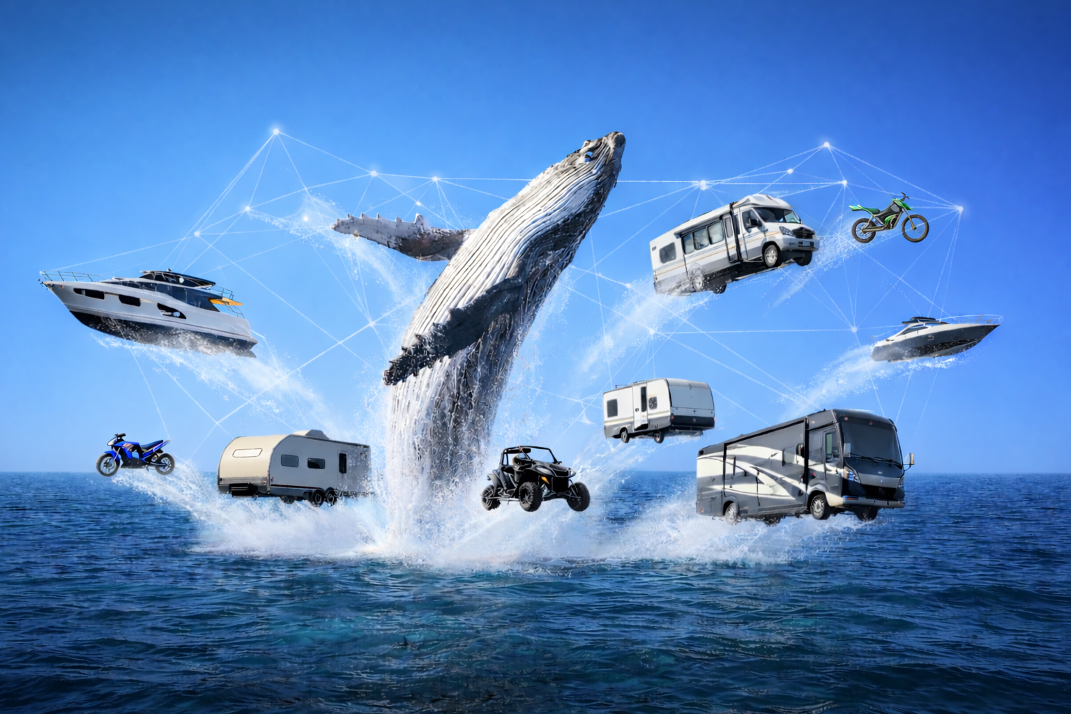 Data points on top of landscape